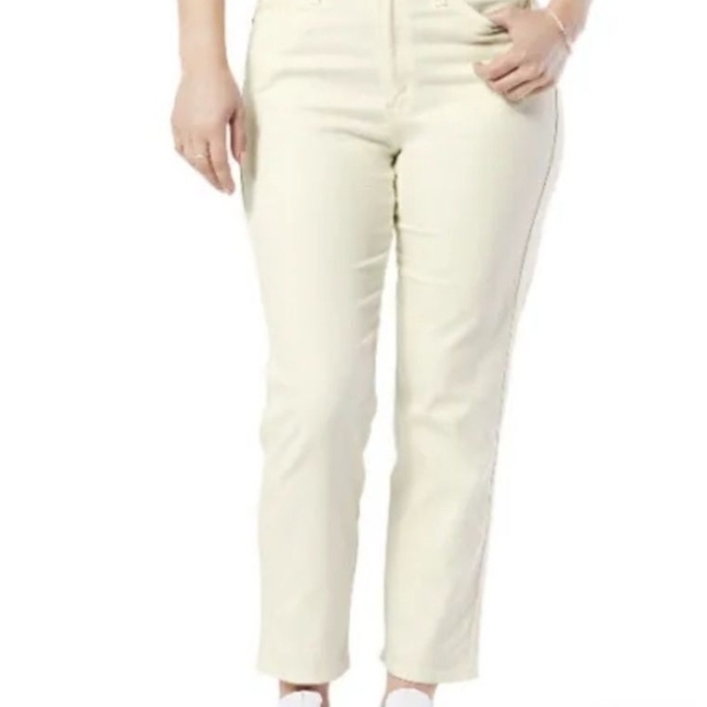 Signature by Levi Strauss Heritage High Rise Straight Leg Cream Jeans 948